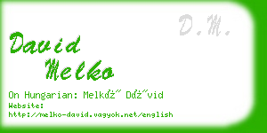 david melko business card